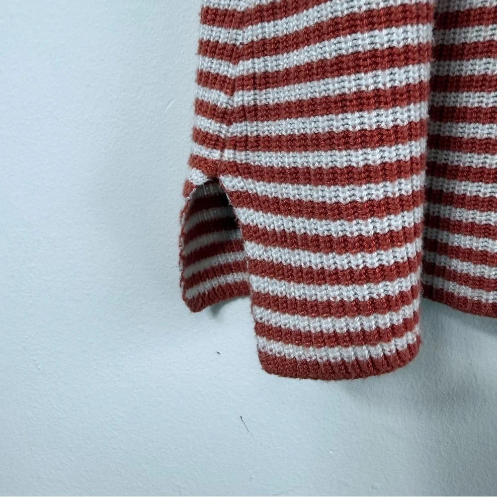Forever 21 Striped Ribbed Knit Crop Tank Top Orange White Size M - Picture 4 of 6